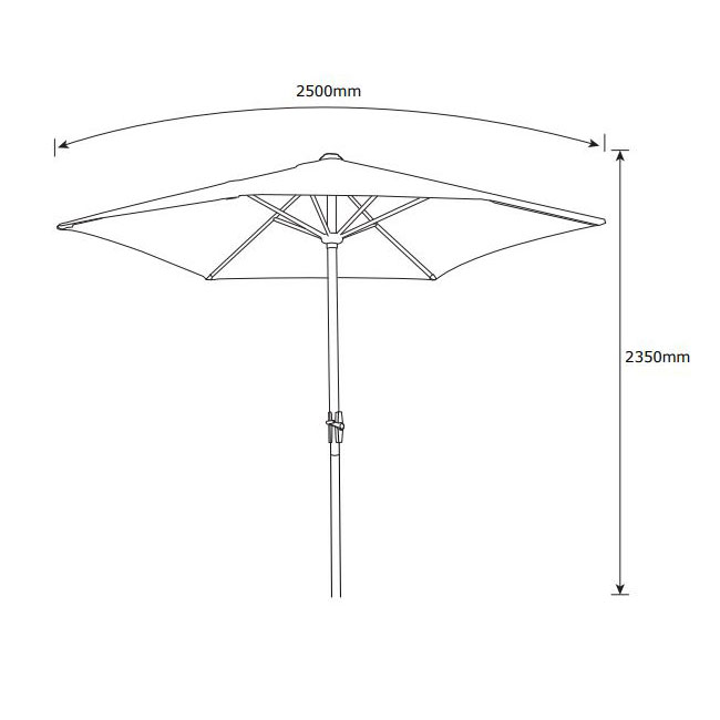 Suncobran Maxdenn sa ručicom za otvaranje 2.5m - detalj