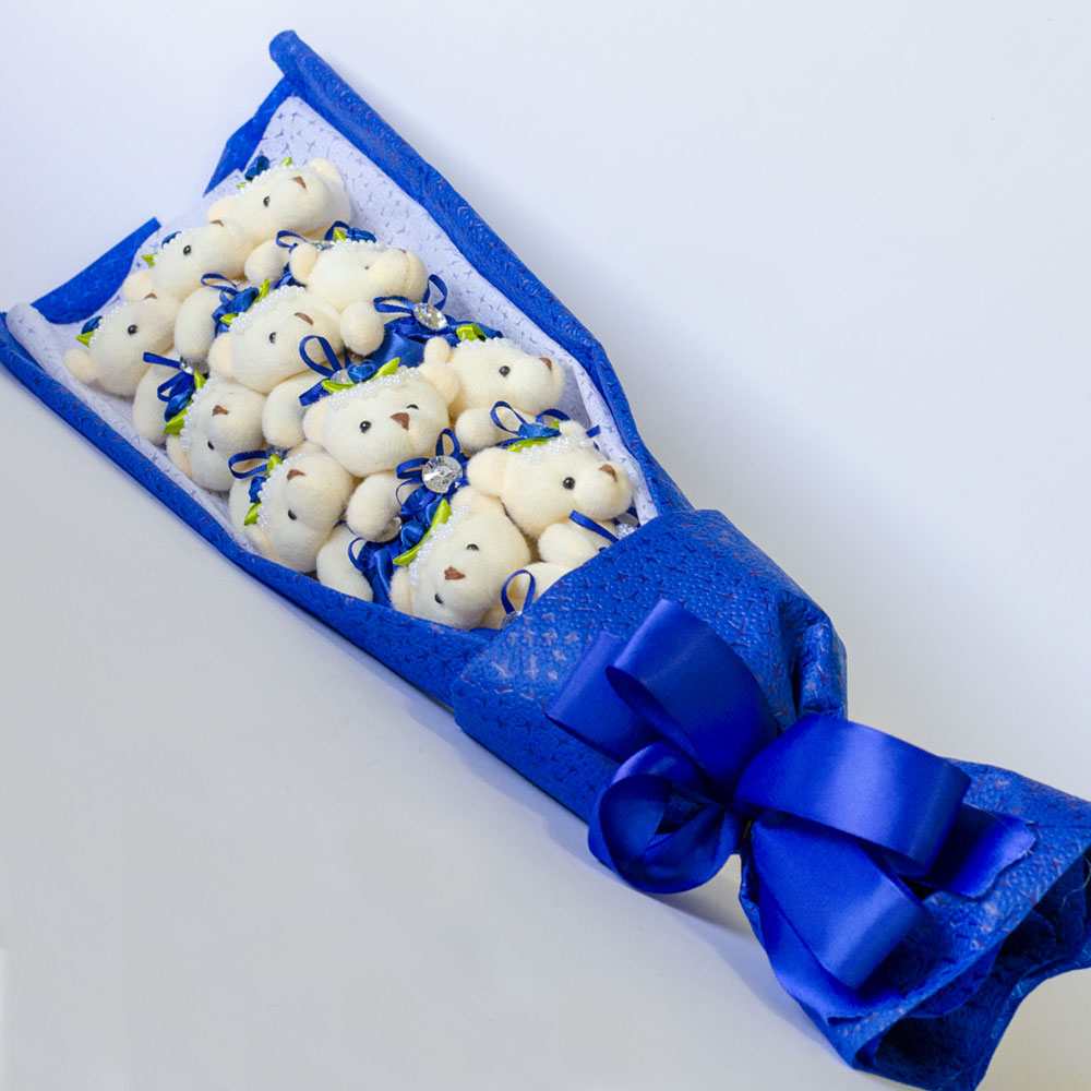 Teddy Bear Buket Plavi - detalj