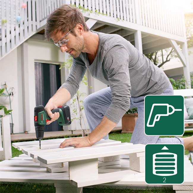 Akumulatorska bušilica odvrtač Bosch UniversalDrill 18 sa dve baterije 06039D4002 - detalj