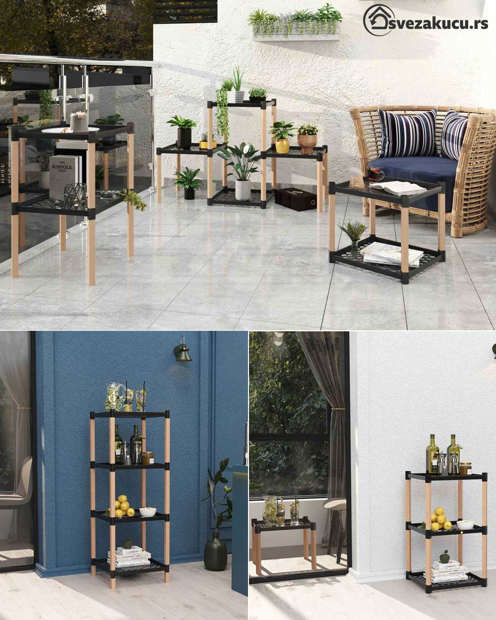 Polica Višenamenska Drvo - Plastika bienWood BIE-7209 - detalj