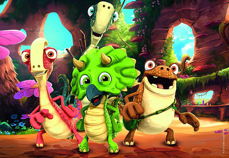 Puzzle 2x12 delova Družina malih dinosaurusa Ravensburger 05125 - detalj