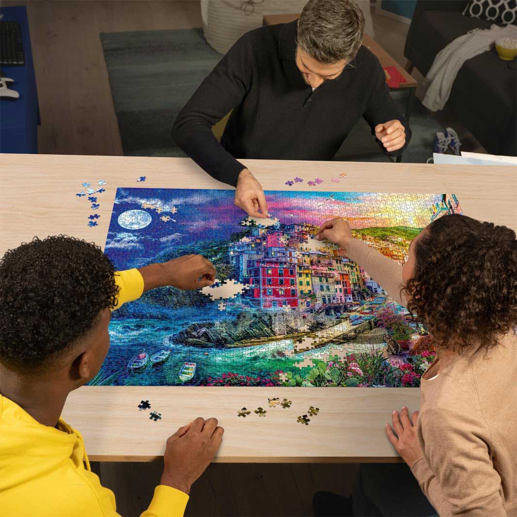 Puzzle slagalica 2000 delova Cinque Terre u bojama Ravensburger 12000803 - detalj