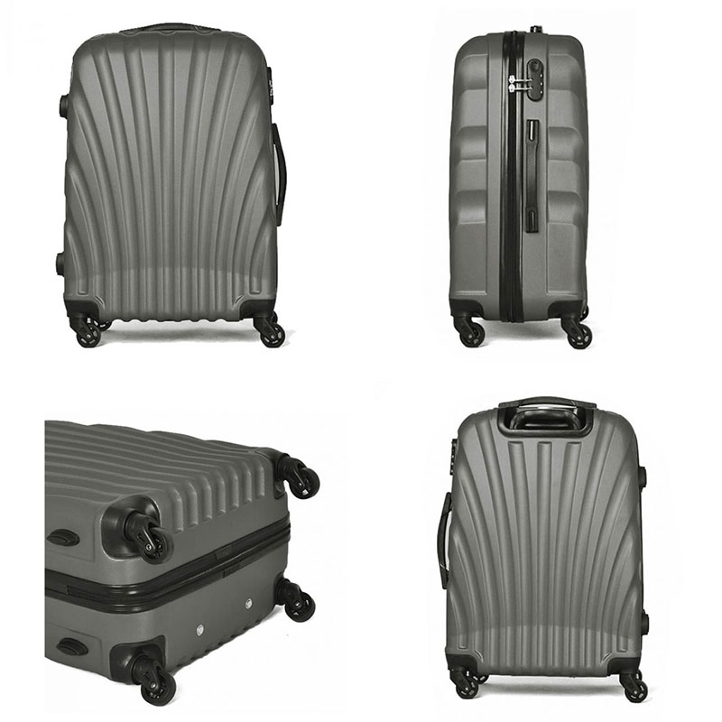 Srednji čvrsti ABS kofer za putovanje 60 cm sivi - detalj