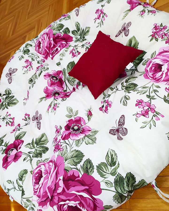 Ljuljaška Jaje - Metalna Domestico BLACK sa jastukom PINK FLO - detalj