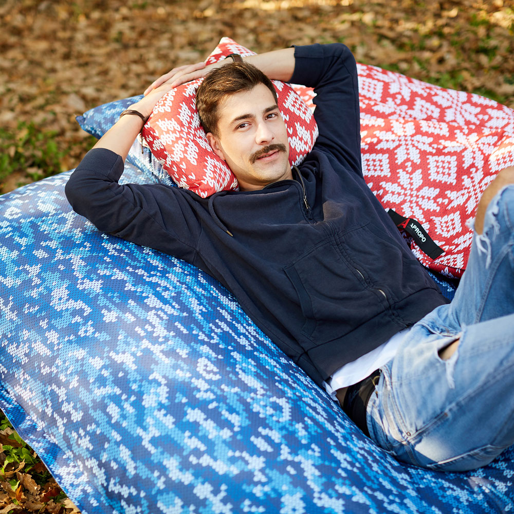 Lazy bag fotelja XXL Blue Pixel - detalj