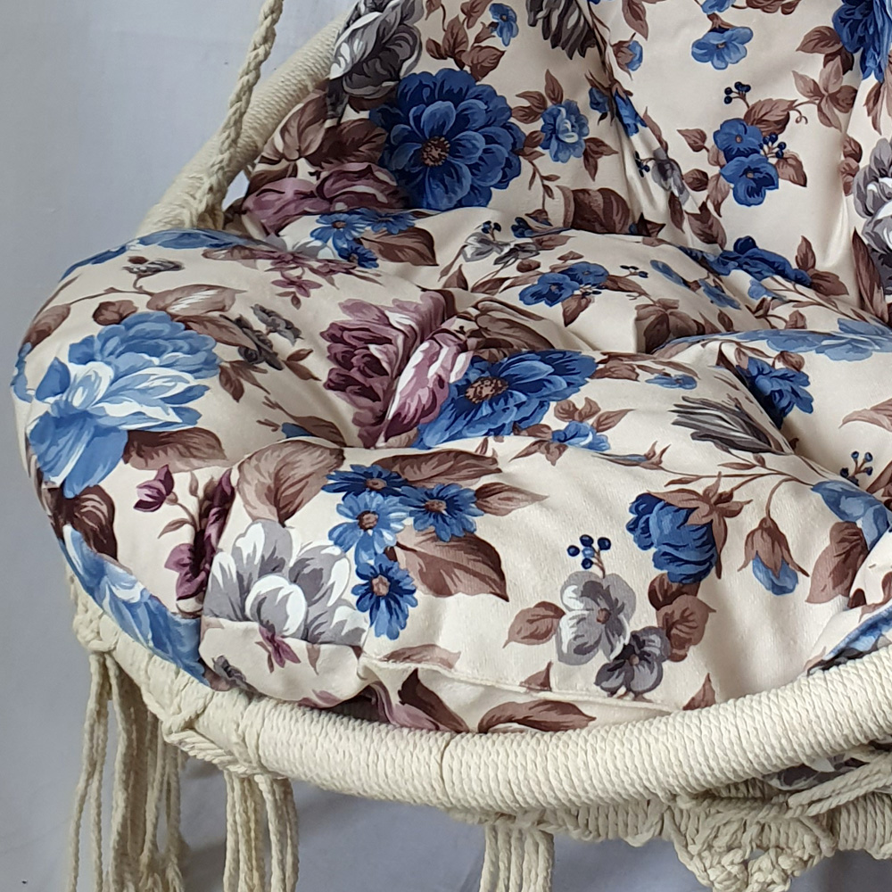 Jastuk za makrame ljuljašku - Bleu de France - detalj