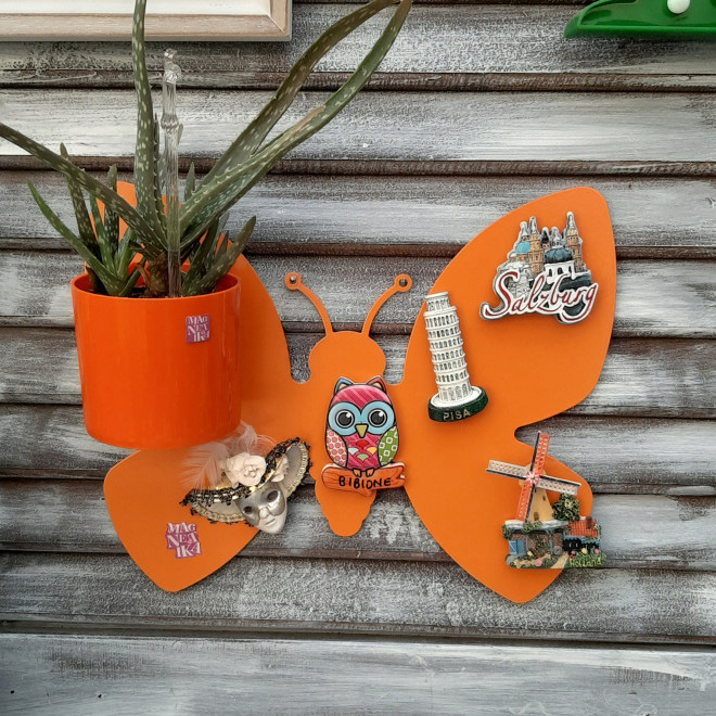 Zidni metalni panel za Magnetika saksije Leptir veći narandžasti - detalj