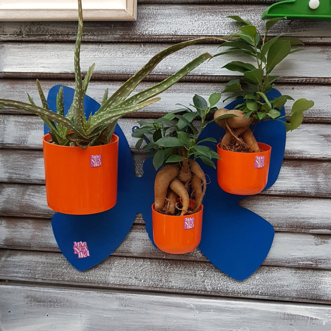 Zidni metalni panel za Magnetika saksije Leptir veći plavi - detalj