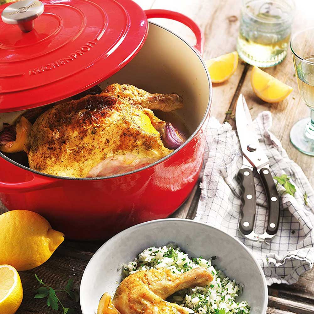 KUCHENPROFI Okrugla šerpa sa livenim poklopcem Provence 26cm - detalj