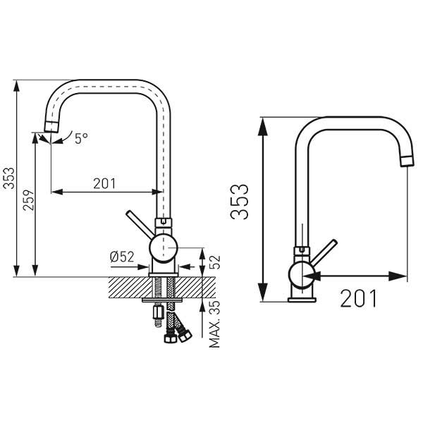 Slavina za sudopere Toledo BTD4FUW - pogled 4