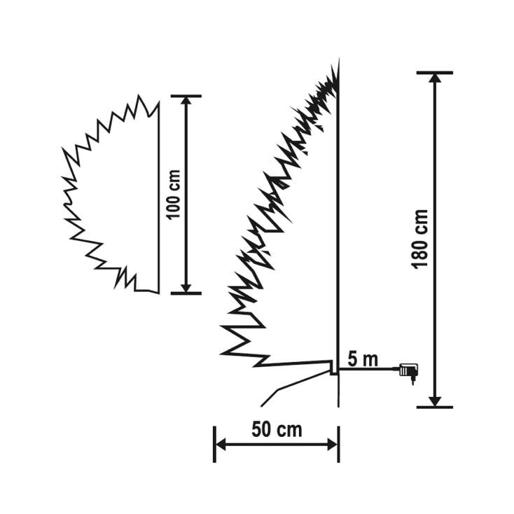 Bolja polovina novogodišnje jelke 180cm Sa lampicama LED KMF7/180 - pogled 4