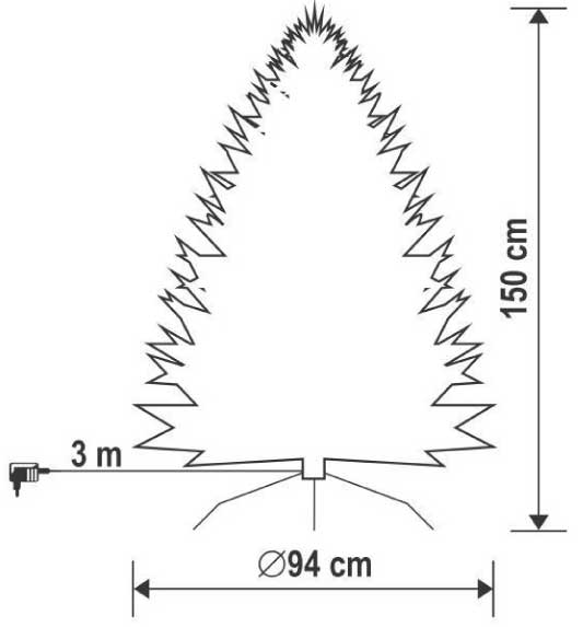 Novogodišnja jelka sa višebojnim LED osvetljenjem 150cm KMF6/150 - pogled 4