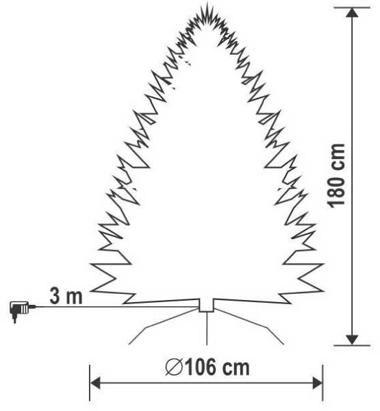 Novogodišnja jelka sa višebojnim LED osvetljenjem 180cm KMF6/180 - pogled 4