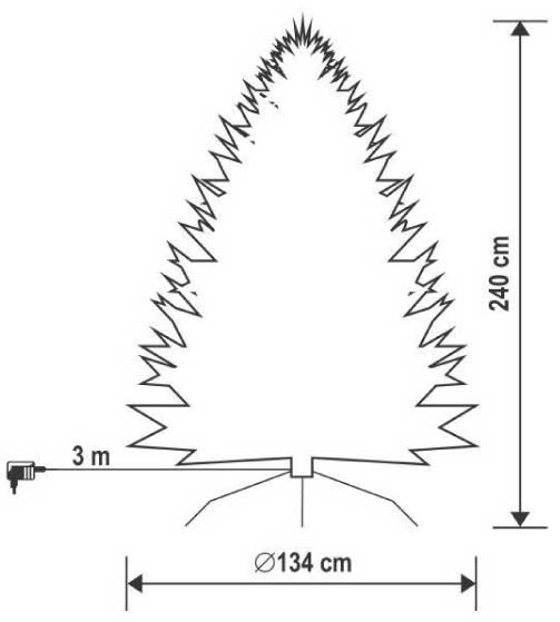 Novogodišnja jelka sa višebojnim LED osvetljenjem 240cm KMF6/240 - pogled 4