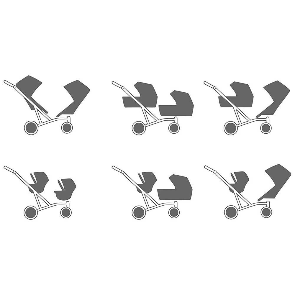 Kunert Booster kolica za blizance set 2u1 svetlo siva - pogled 4