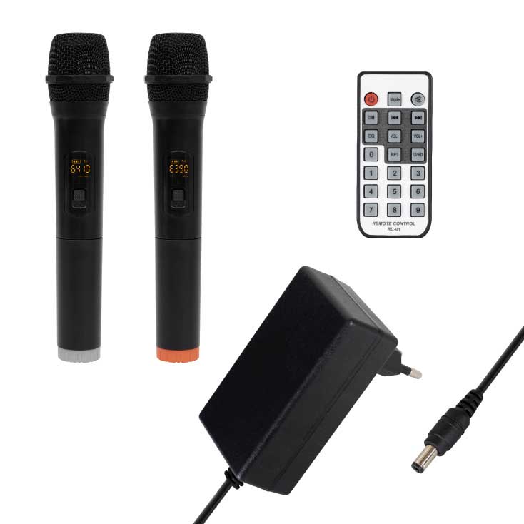 Aktivna zvučna kutija 150W sa punjivom baterijom i dva mikrofona PAB31BT - pogled 4