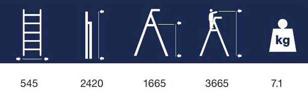 Aluminijumske merdevine sa 7 stepenika i platformom CXT06-08 - pogled 4