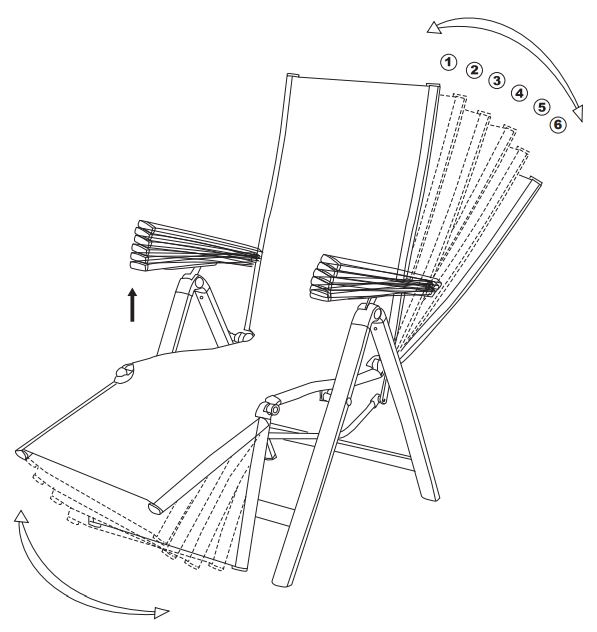 Sklopiva stolica sa podesivim položajima sedenja - pogled 4
