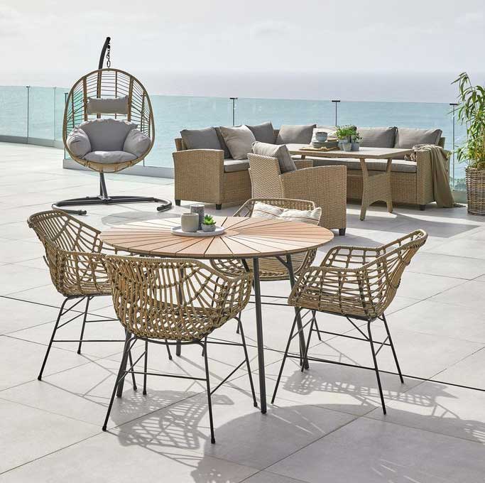 Baštenski Sto Stella 110cm Natur - pogled 4