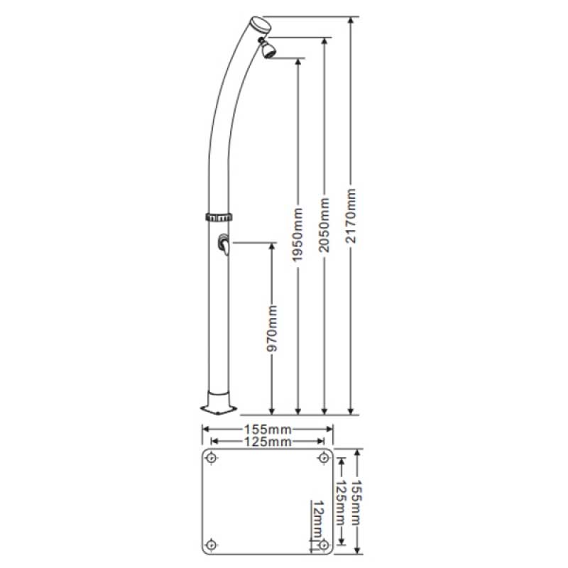 Stubni solarni tuš 20L KR-11 - pogled 4