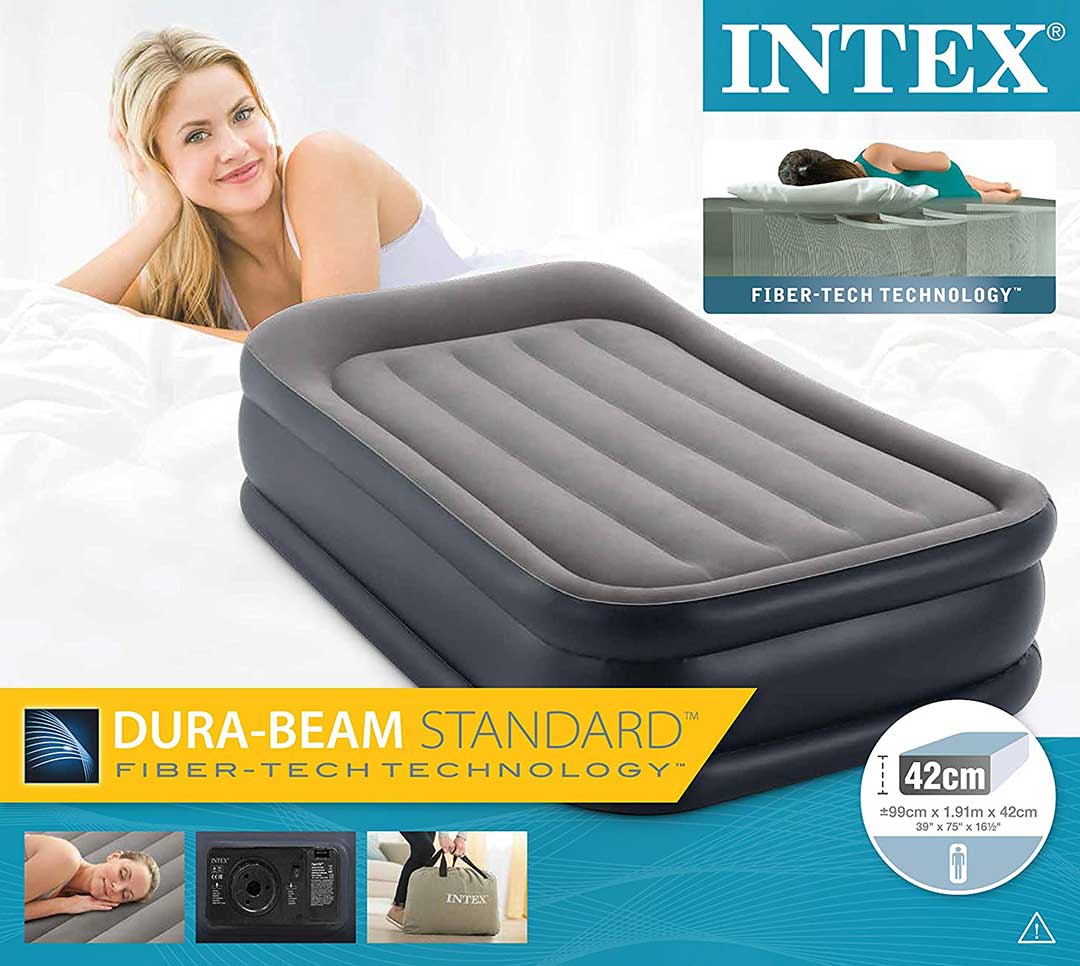 Intex Krevet Na Naduvavanje sa ugrađenom Pumpom - 191 x 99 x 42 cm - pogled 4