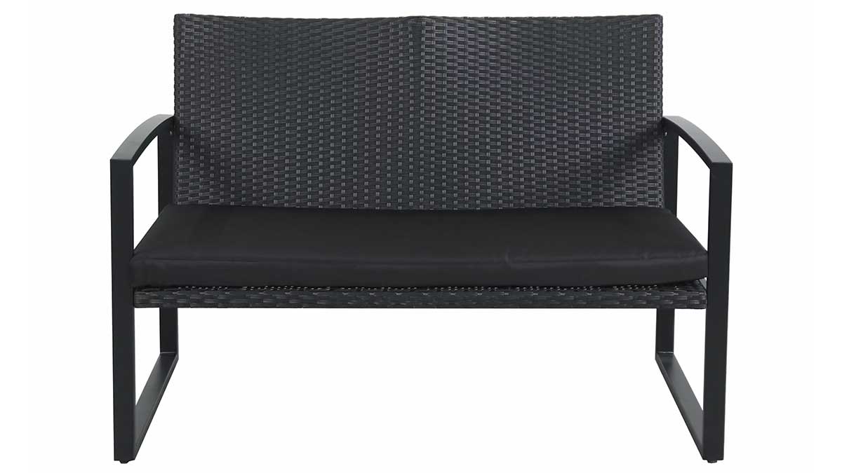 Garnitura od Ratana Biani - 2 Fotelje, Dvosed i Sto sa Staklom - pogled 4