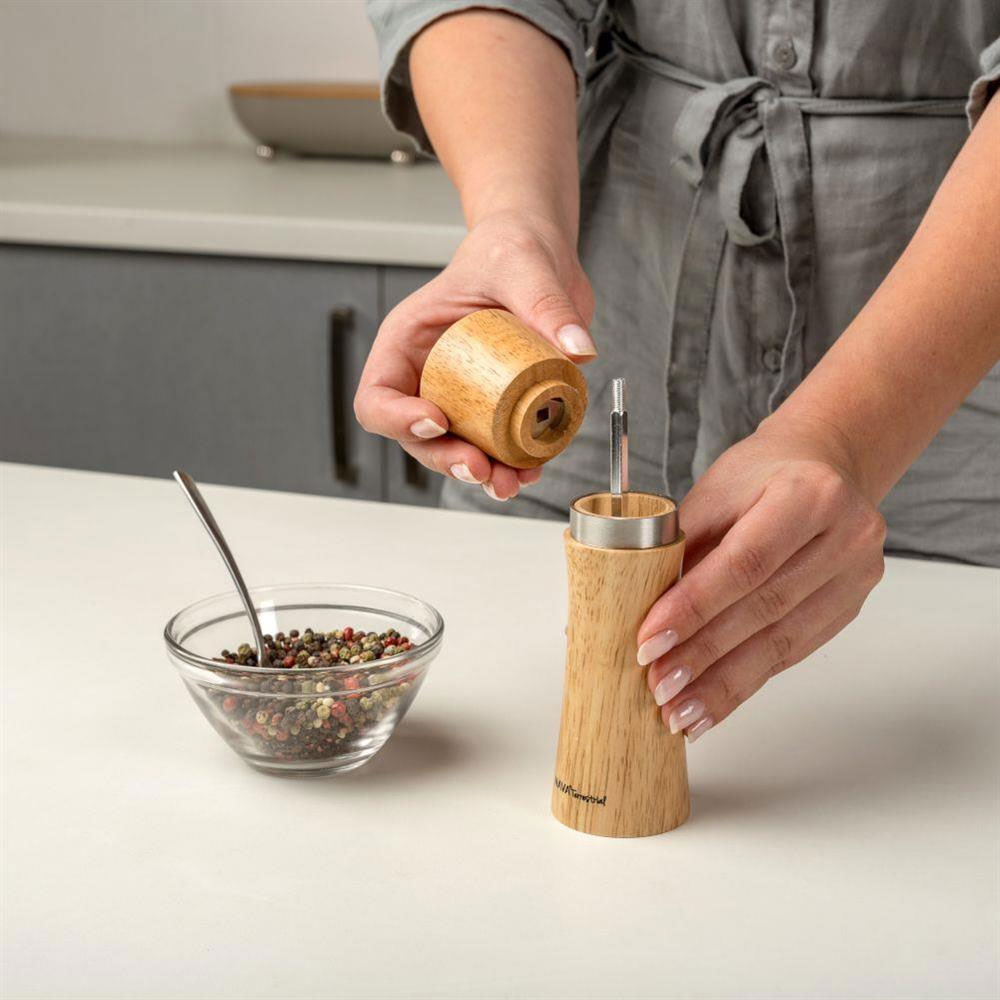 Drveni bambus mlin za mlevenje začina, soli, bibera 16 cm Nava NV10-184-001 - pogled 4
