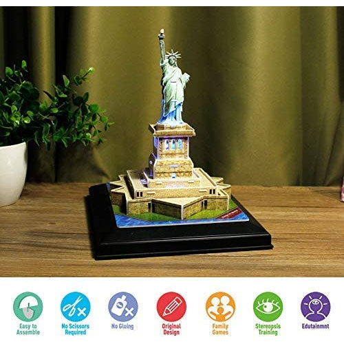 CubicFun 3D Puzzle Sa LED Osvetljenjem Kip Slobode L505h - pogled 4