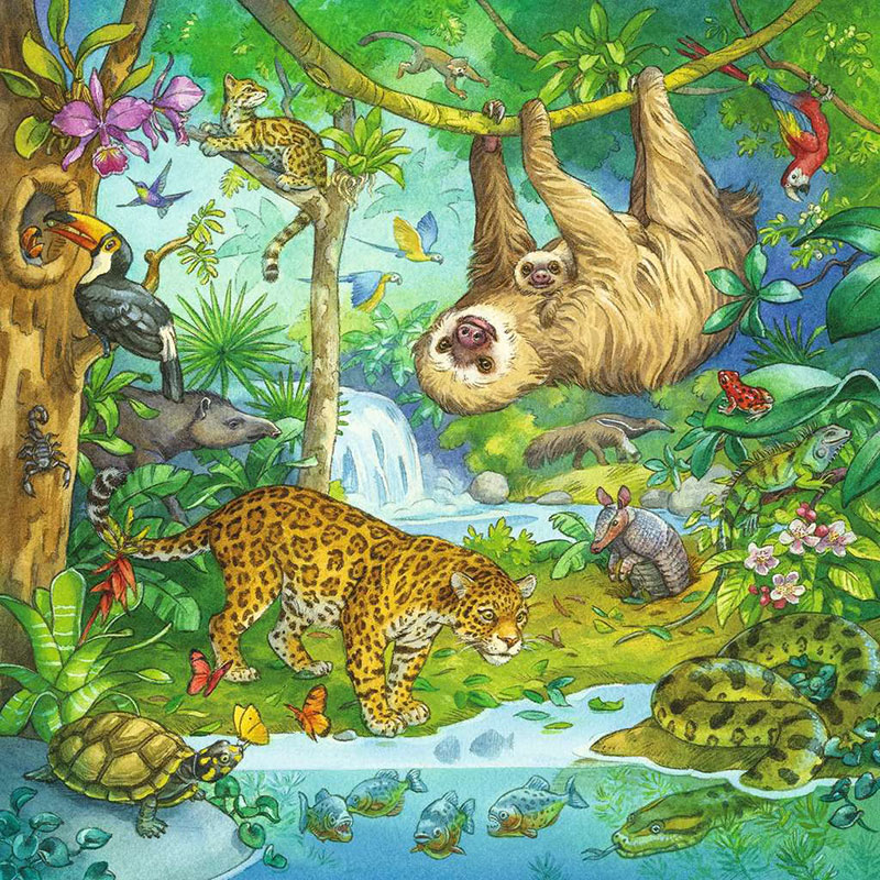 Zabavna džungla Puzzle slagalica 3x49 delova Ravensburger 05180 - pogled 4
