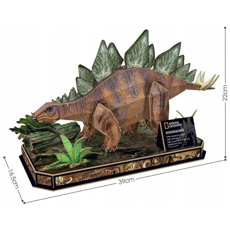 CubicFun National Geographic 3D Puzzle Stegosaurus DS1054h - pogled 4