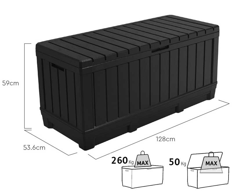 Sanduk za odlaganje stvari Keter Kentwood 350L Grafit 249462 - pogled 4