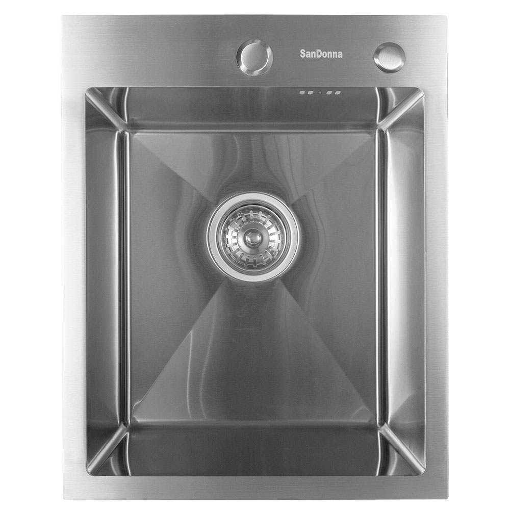 SanDonna HD4050 limena četvrtasta sudopera sa sifonom, dozerom i držačem - pogled 4