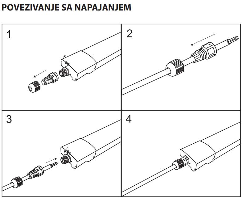 Vodonepropusna LED lampa 120cm 36W IP65 - pogled 4