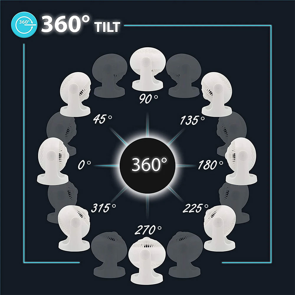 Stoni ventilator Woozoo PCF-HE15 beli - pogled 4