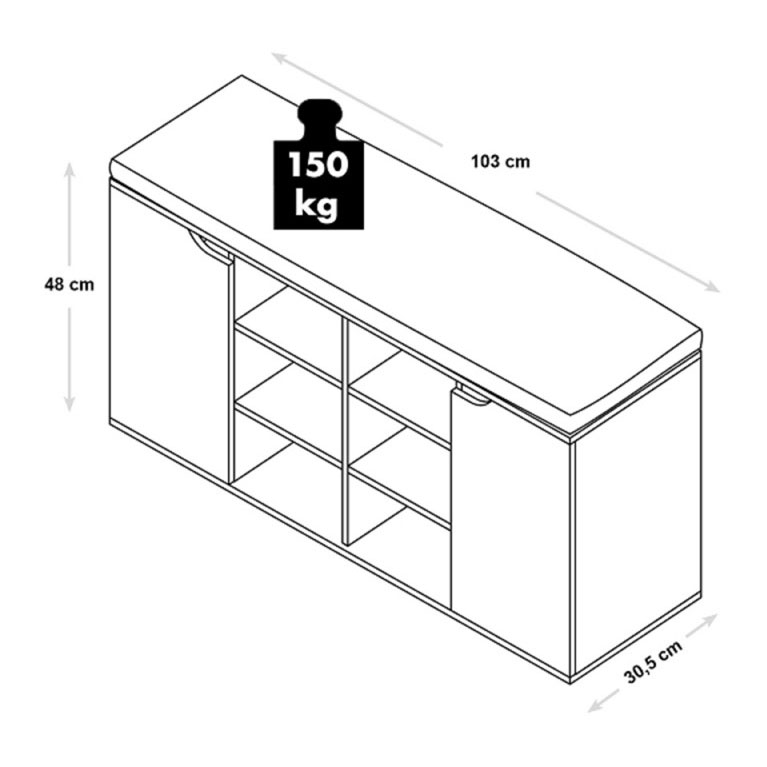 Cipelarnik sa sivim jastukom Kesper 15928 - pogled 4