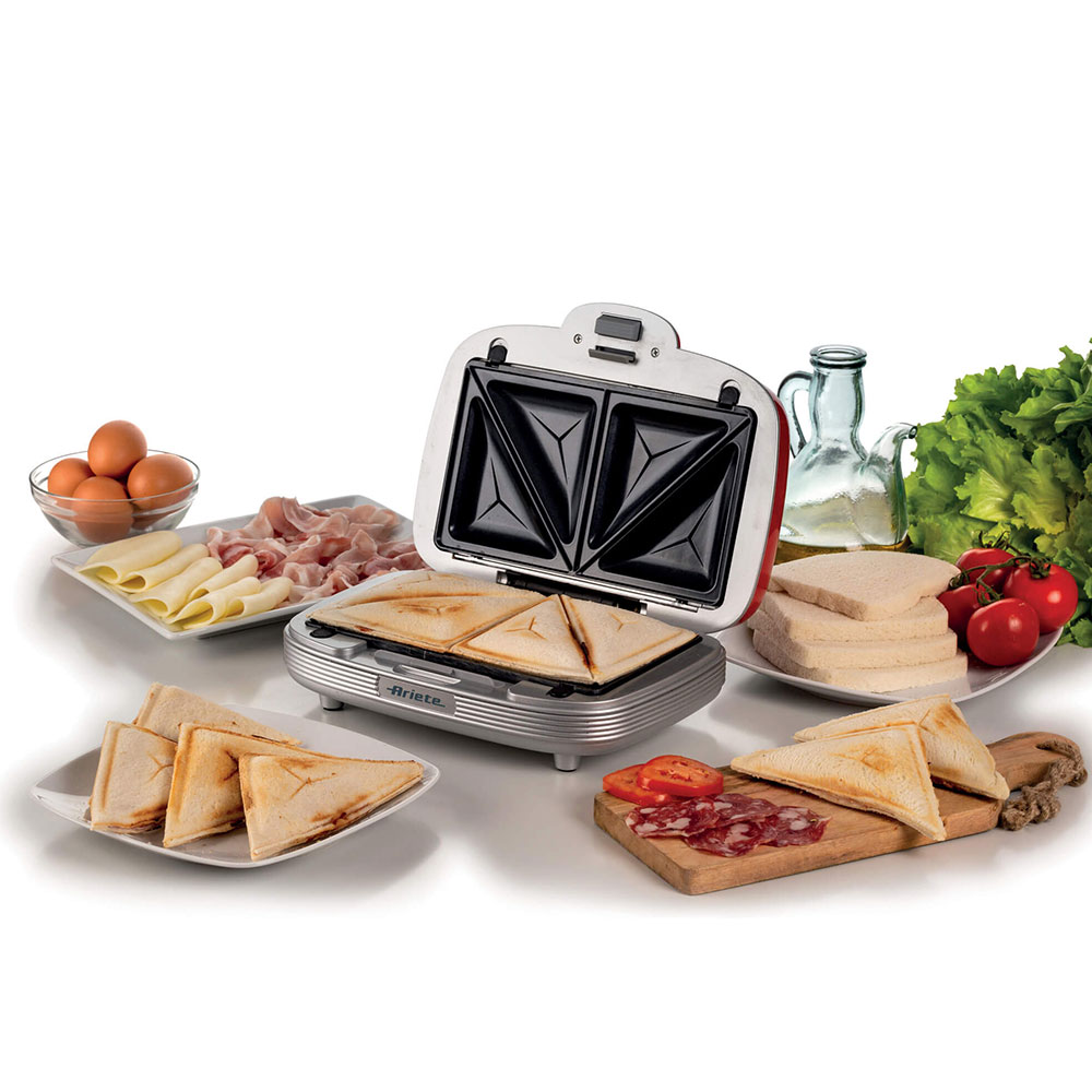 Višenamenski aparat za mafine, krofnice i sendviče Ariete Party Time 1972 crveni - pogled 4