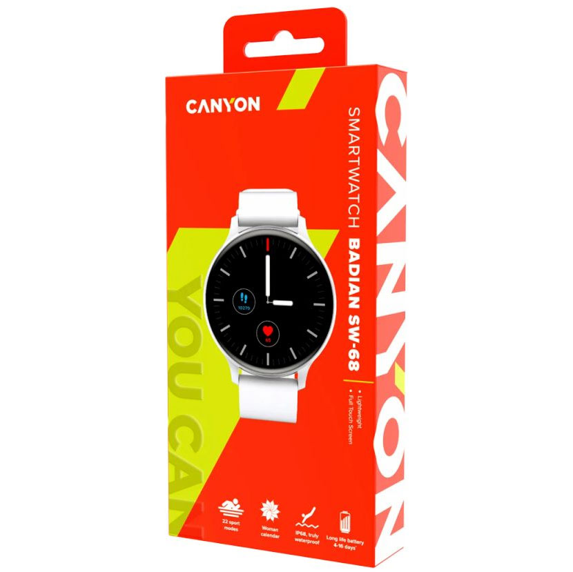 Sport Smartwatch Canyon Badian SW68 Silver/White - pogled 4