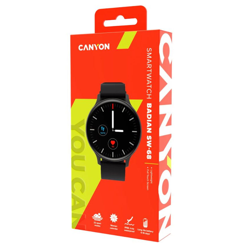 Sport Smartwatch Canyon Badian SW68 Black - pogled 4