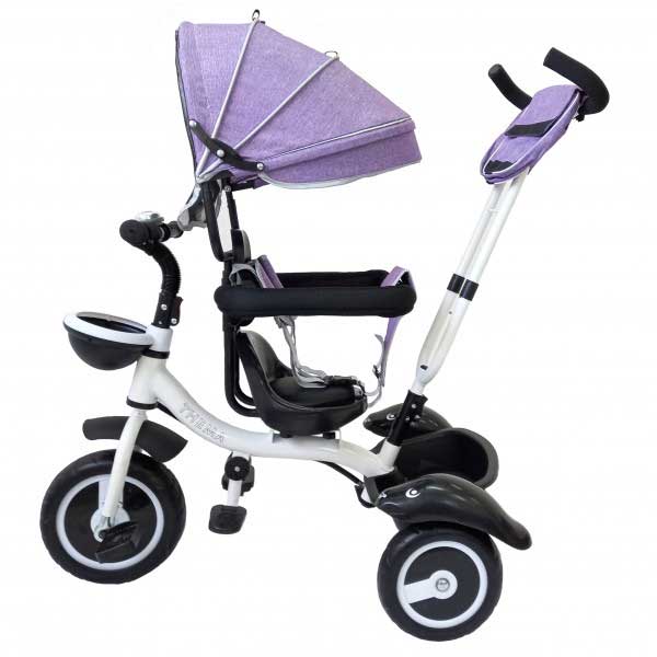 Dečiji tricikl Guralica Sa tendom TS-62 Ljubičasta - pogled 4