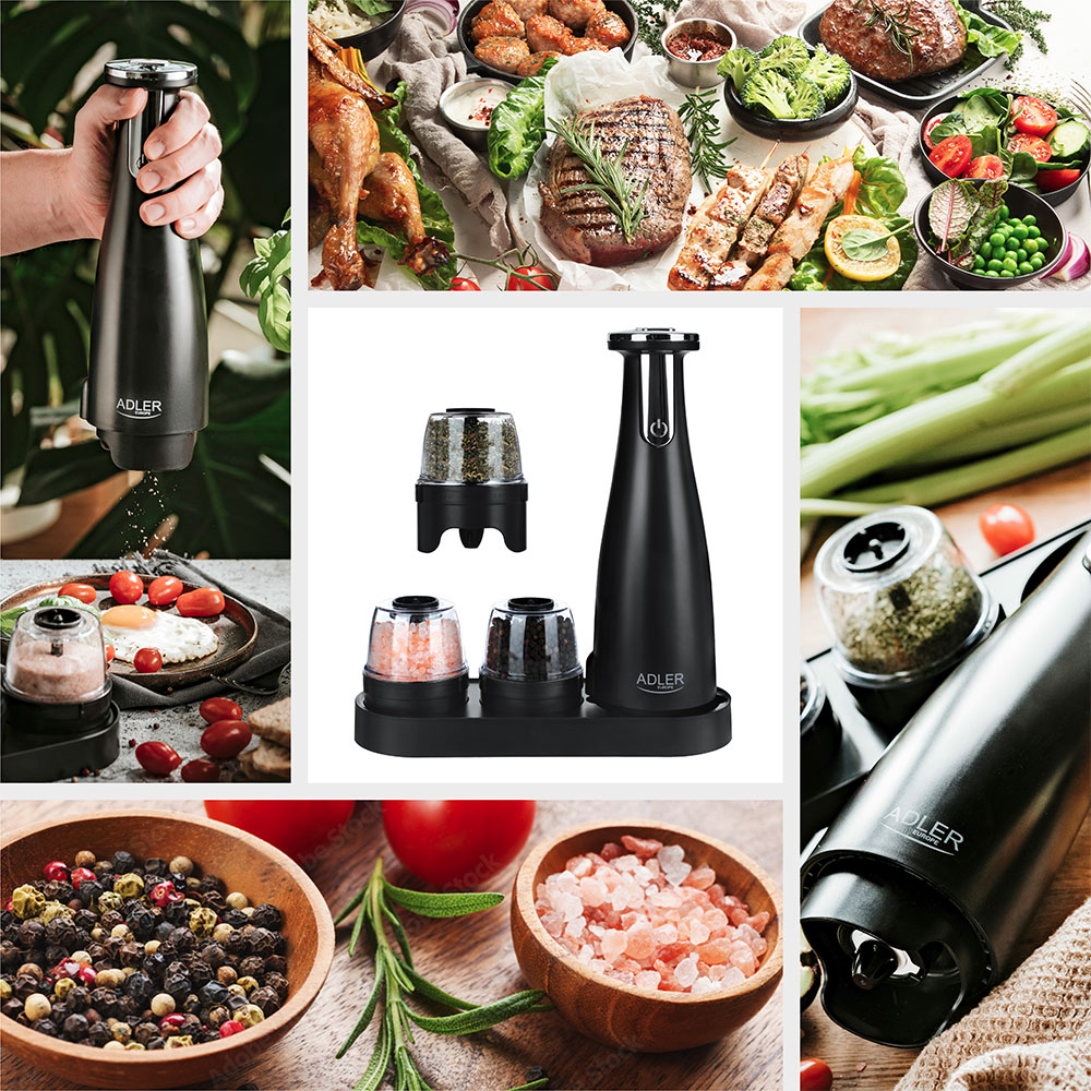 Adler AD 4449b električni mlin za so i biber - Set - pogled 4