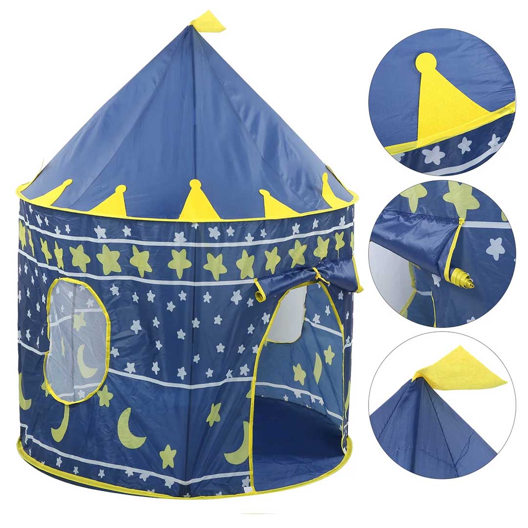 Dečiji Šator Za Igru i Kampovanje - Blue Castle 105 x 135 cm - pogled 4