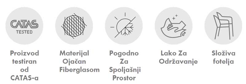 Baštenska stolica sa naslonima za ruke Tilia Louise XL Red - pogled 4