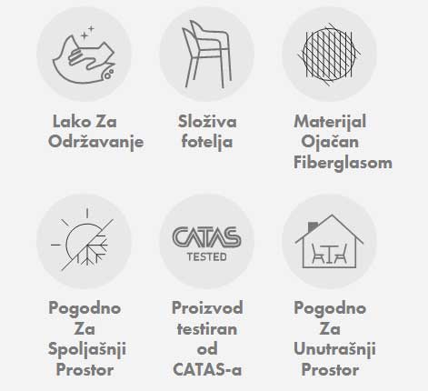 Baštenska stolica sa naslonima za ruke Tilia Nes Black - pogled 4