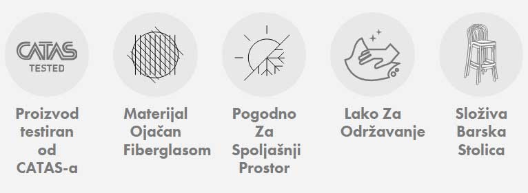 Barska stolica Tilia Capri 75 Crna - pogled 4