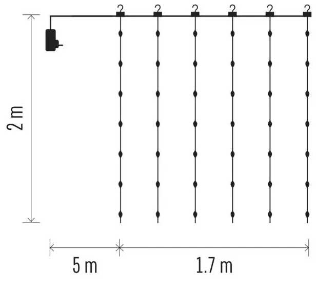 LED zavesa 1,7x2m sa 240 toplo belih dioda Multi-Effect Emos D3EW01 - pogled 4