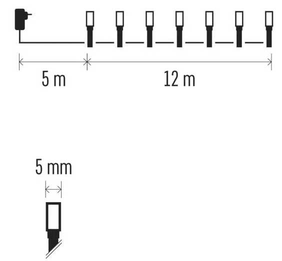 LED lampice sa 120 hladno belih dioda Multi-Effect Emos D4AC08 - pogled 4