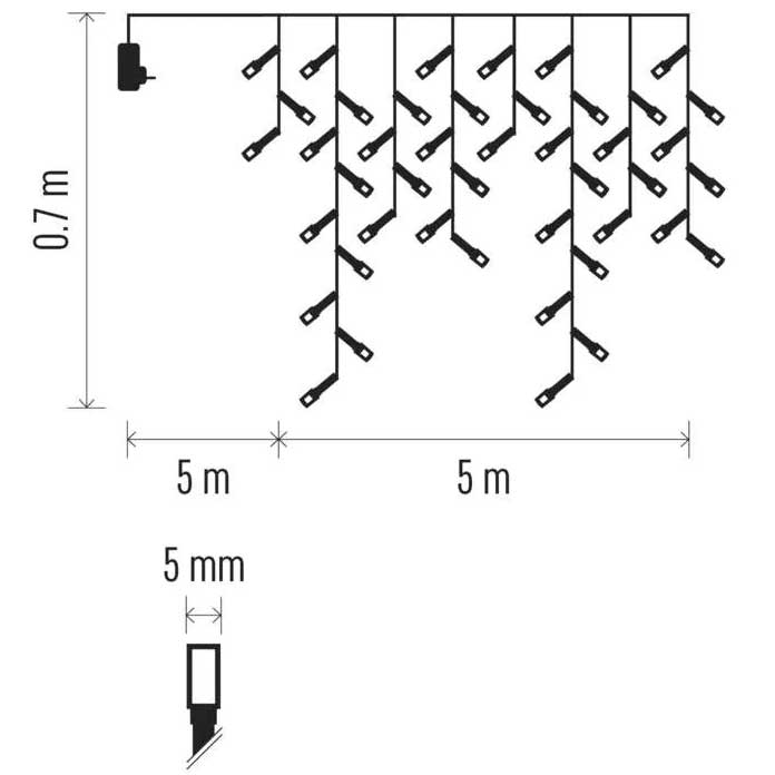 Dekorativne lampice Zavesa Sa daljinskim upravljačem 0.7x5m 300 LED Emos D4CC02 - pogled 4