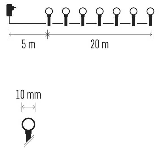 Multikolor lampice za spoljnu upotrebu Sa tajmerom 200 LED 20m Emos D5AM03 - pogled 4