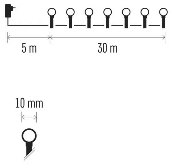 Multikolor lampice za spoljnu upotrebu Sa tajmerom 300 LED 30m Emos D5AM04 - pogled 4