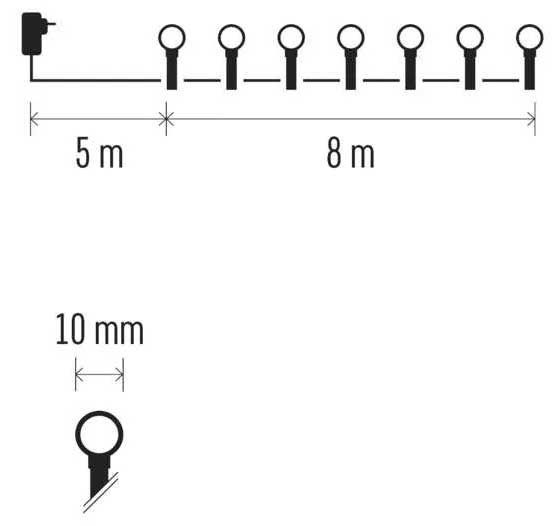 Multikolor lampice za spoljnu upotrebu Sa više režima rada 80 LED 8m Emos D5AM05 - pogled 4